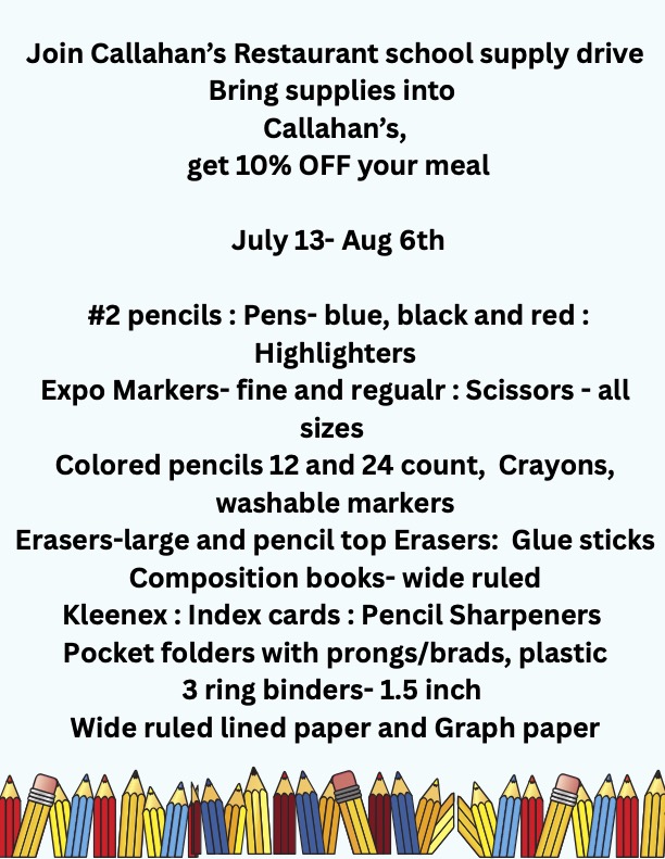 Callahan's School Supply Drive